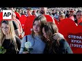 Serbia marks anniversary of deadly train station disaster with large rally - AP explains