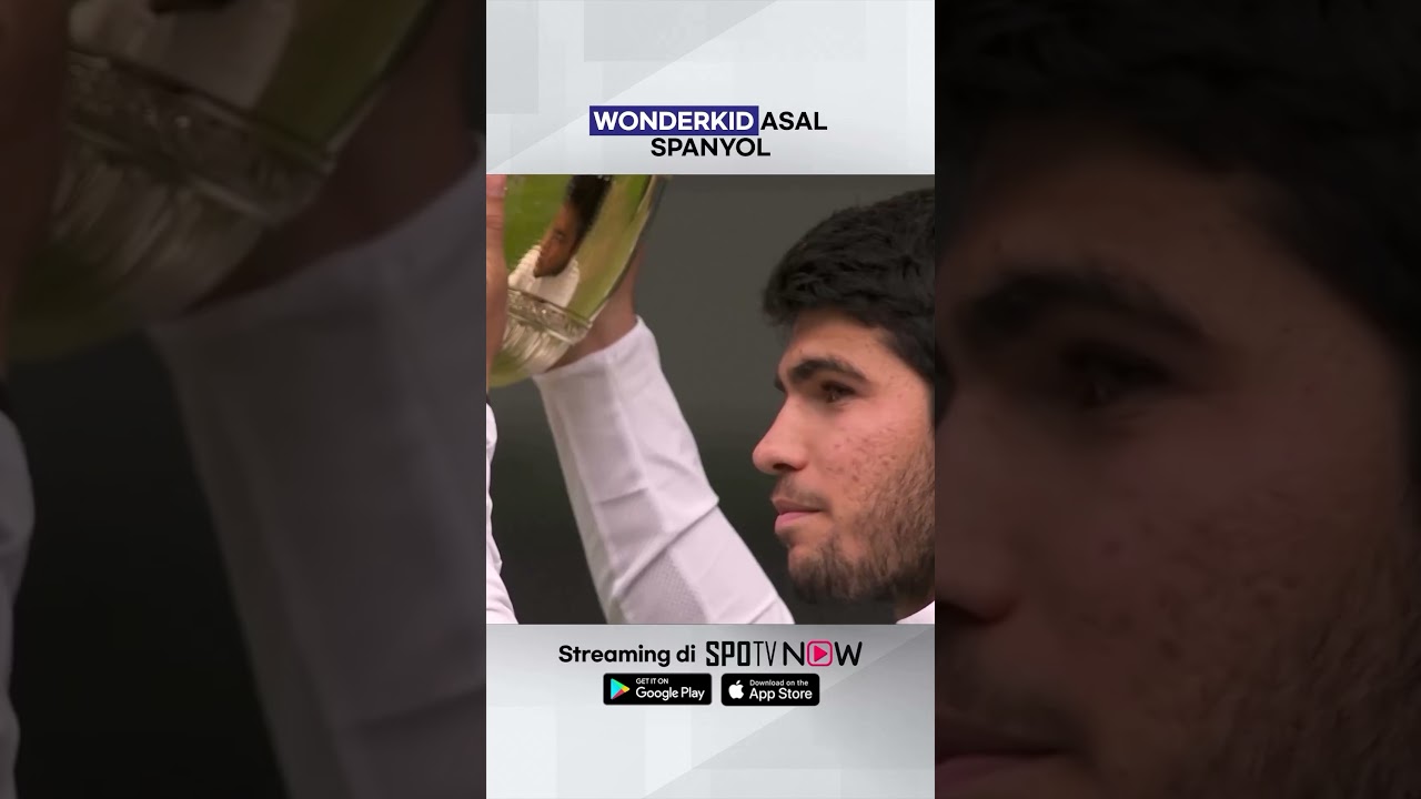 #Wimbledon 🎾 - Momen saat Carlos Alcaraz berhasil menjuarai Wimbledon untuk yang pertama kalinya 🏆