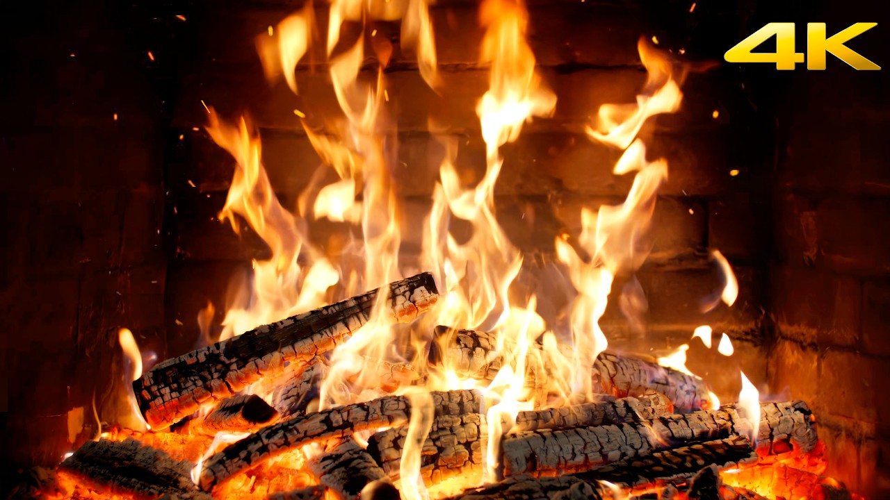 🔥 The Most Beautiful Fireplace with NATURAL FIRE SOUNDS and Flickering Light for Deep Relaxation