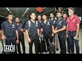 IANS : India vs Bangladesh: M S Dhoni , 7 others arrive in Bangladesh