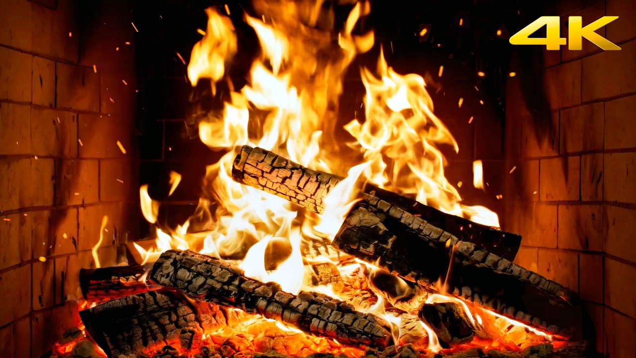 🔥 The World’s Coziest Fireplace with Natural Firelight and Burning Logs for Cozy Christmas Mornings