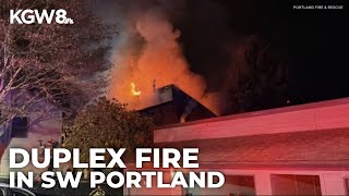 Firefighters extinguish duplex fire in Southwest Portland