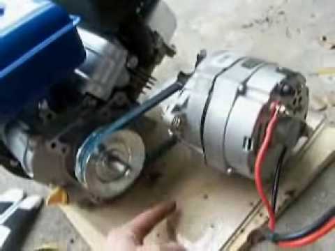 How to Build an Engine/Alternator Generator 2/2 Putting it ... one wire gm alternator wiring diagram 