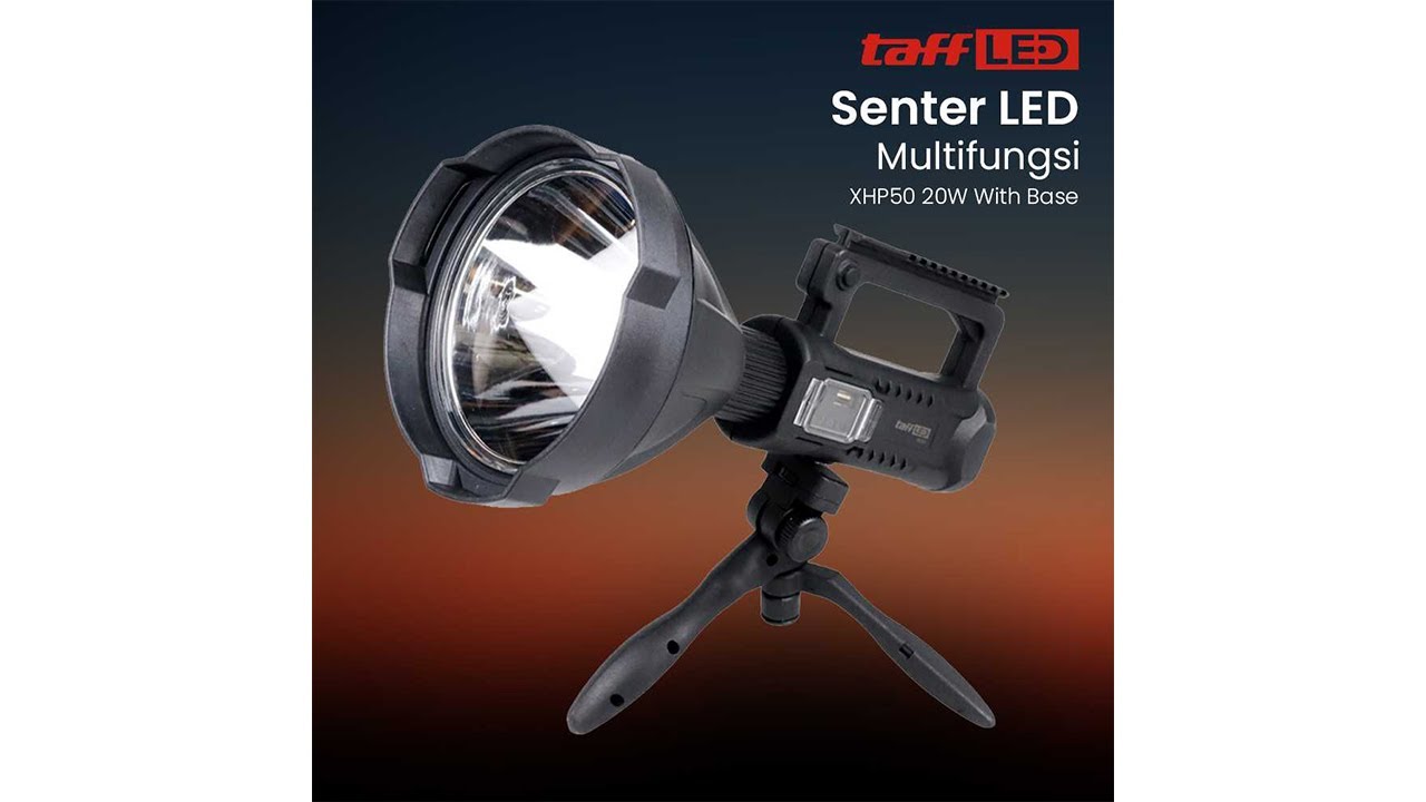 Pratinjau video produk TaffLED Senter LED Multifungsi XHP50 Tripod Flashlight IPX6 20W - W591