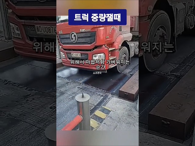 이 트럭은 왜 저울 위에서 발을 들까요? (충격적인 이유)