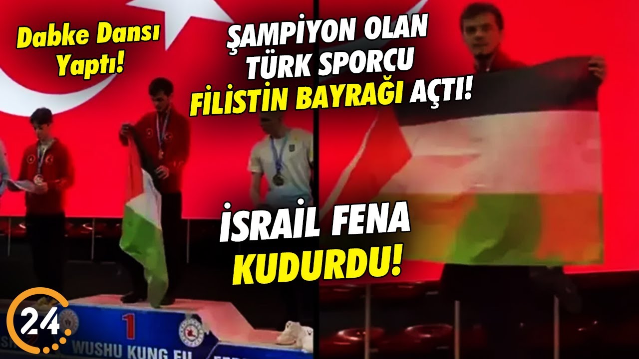 Avrupa Şampiyonu Türk Sporcu Kürsüde Filistin Bayrağı Açtı! İsrail'i Fena Kudurttu!