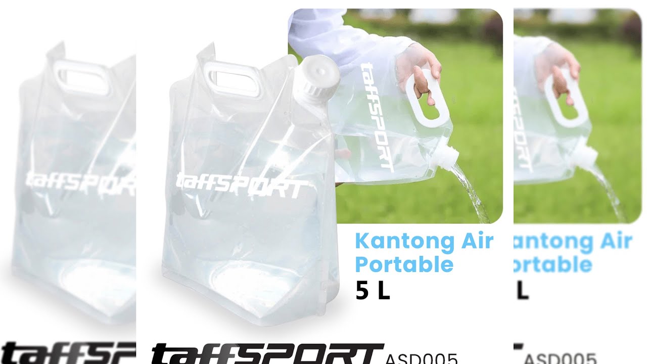 Pratinjau video produk TaffSPORT Kantong Air Minum Lipat Multifungsi Portable Water Bag 5L - ASD005