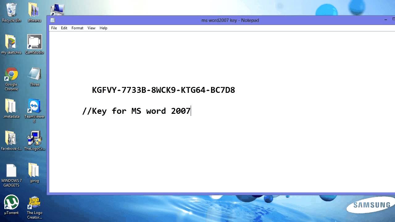 Product Key For MS WORD 2007 WORKS 200 YouTube