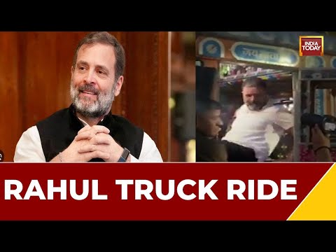 Rahul Gandhi takes late-night truck ride in Haryana