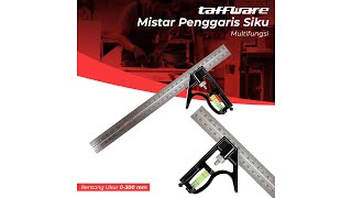 Pratinjau video produk Taffware Mistar Penggaris Siku Adjustable Angle Ruler Waterpass 305mm - ZEAST