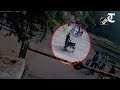 Rickshaw puller escapes death while crossing a railway track, CCTV footage
