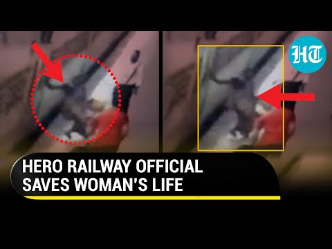 On cam: Railway official turns hero to save woman who slipped from moving train in Maha