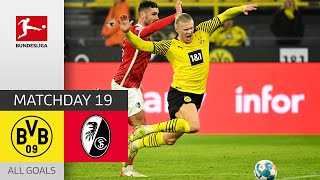 Haaland scores brace! | Borussia Dortmund — SC Freiburg 5-1 | All Goals | MD 19 – Bundesliga 21/22