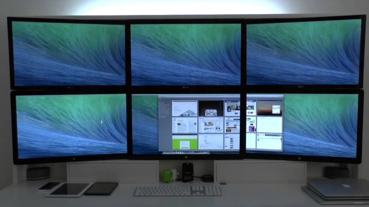 Using Six Multiple Screens in Mac OSX Mavericks Pros