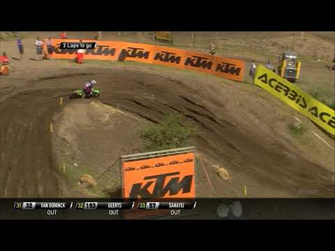 Jacobi and Sterry Battle and Sterry crash - MXGP of Germany 2019