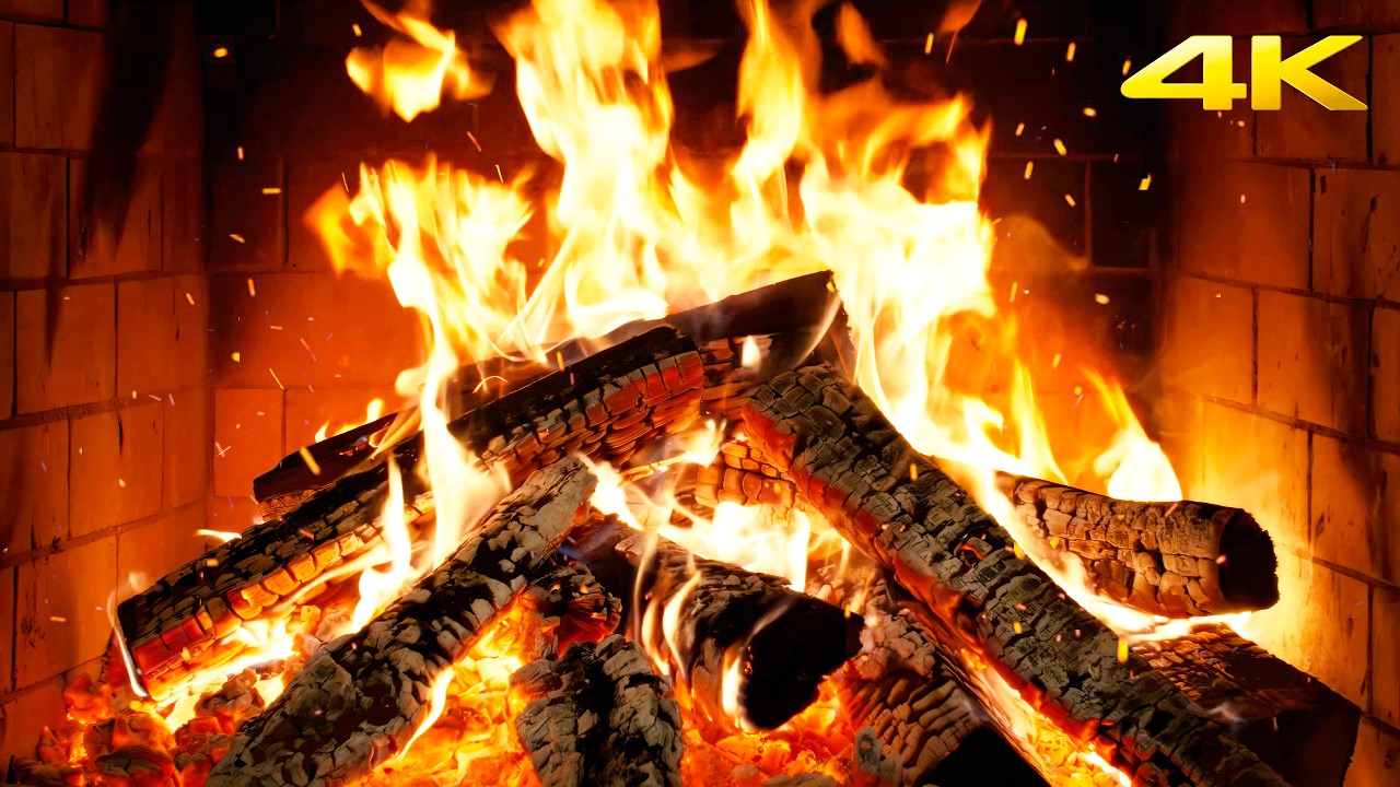 🔥 Mystic Cabin Fireplace (12 HOURS) with Soft Fire Glow and Cracking Logs for Warm Christmas Vibes