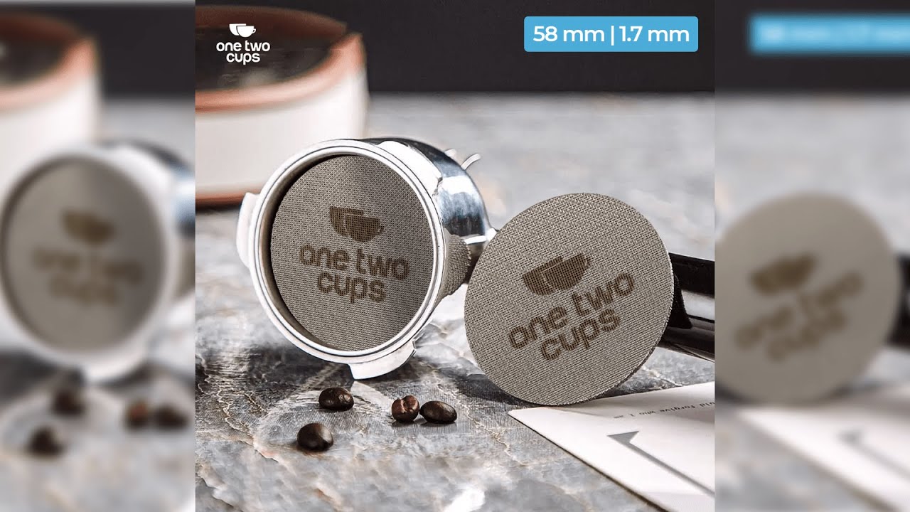 Pratinjau video produk One Two Cups Puck Screen Portafilter Espresso Machine 150 Micron 58mm 1mm - SUS3