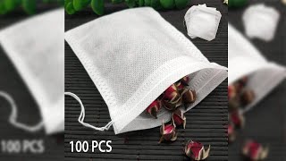 Pratinjau video produk One Two Cups Kantong Filter Saringan Teh Teabag Disposable 100 PCS 7x9cm - M100