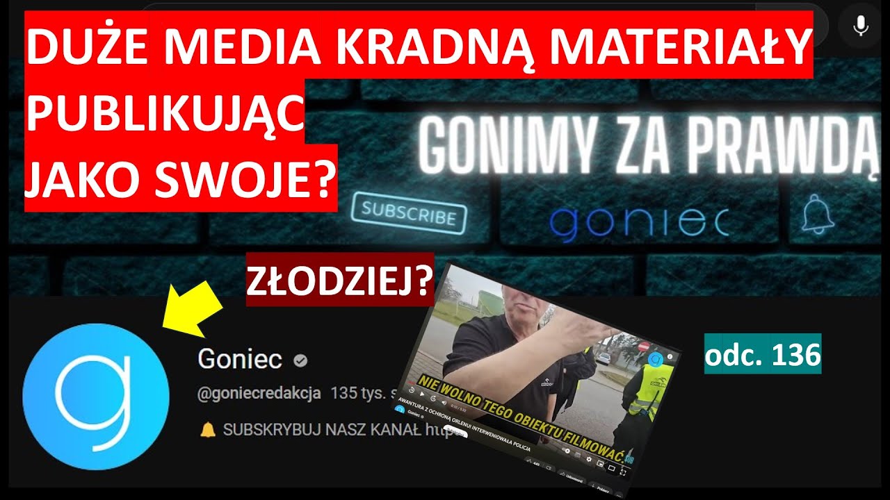 Kanał "Goniec" kradnie materiał audytu obywatelskiego? Co zrobi YouTube?