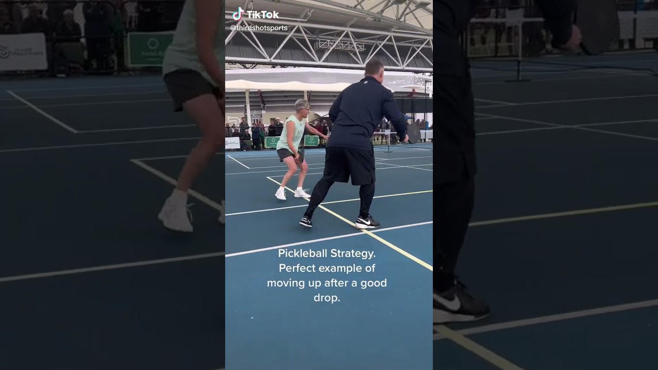 Here's a good example of Pickleball Strategy after hitting a drop. #pickleball #pickleballislife