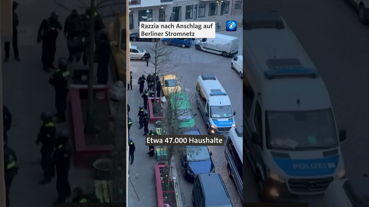 Wer steckt hinter dem Brandanschlag auf Berlins Stromnetz? razzia berlin tagesschau shorts