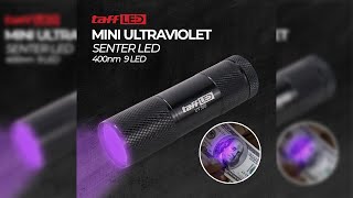 Pratinjau video produk TaffLED Senter LED Mini Ultraviolet UV 400nm 9 LED - UV-395