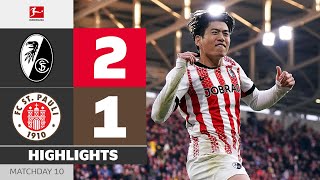First-Time Finish Sets Up Home Victory! | SC FREIBURG — ST. PAULI | Highlights | MD 10 – Bundesliga