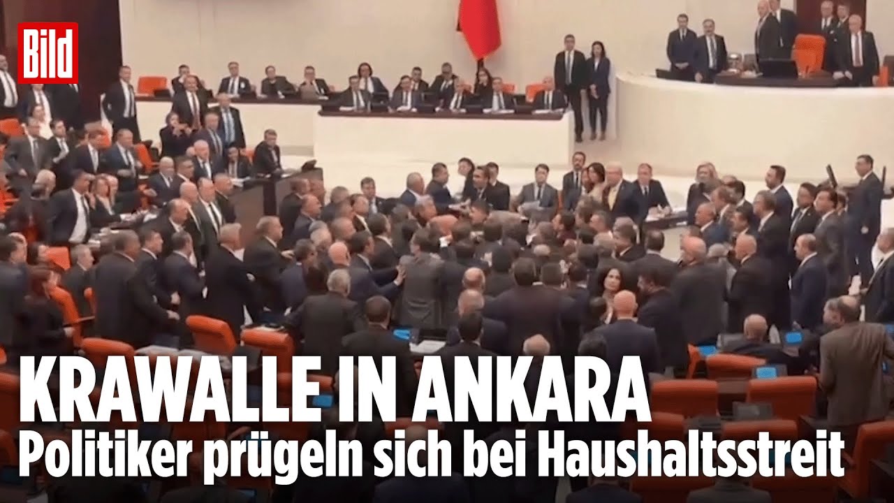 EKLAT IM PARLAMENT: Türkische Politiker prügeln sich bei Haushaltsdebatte