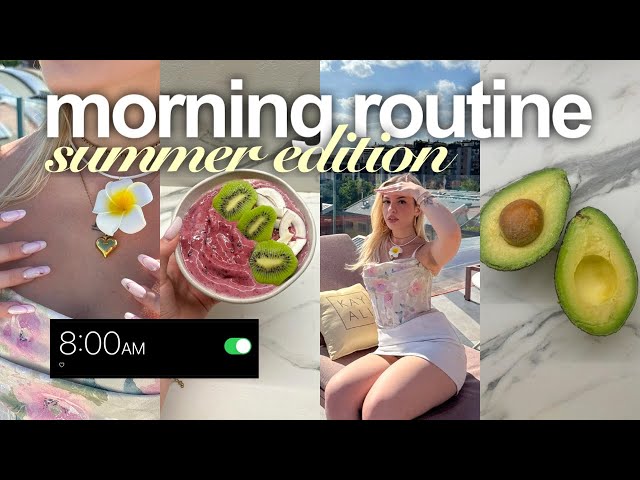8AM SUMMER MORNING ROUTINE  🌺🫧🎧