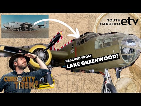 screenshot of youtube video titled The Carolina Bomber - B-25C at Owens Field Airport | Curiosity Trek!