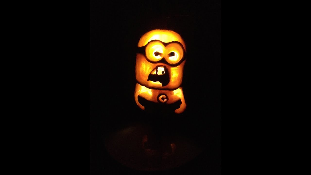 How to Carve a Minion Pumpkin for Halloween! Easy Carving With Shading ...