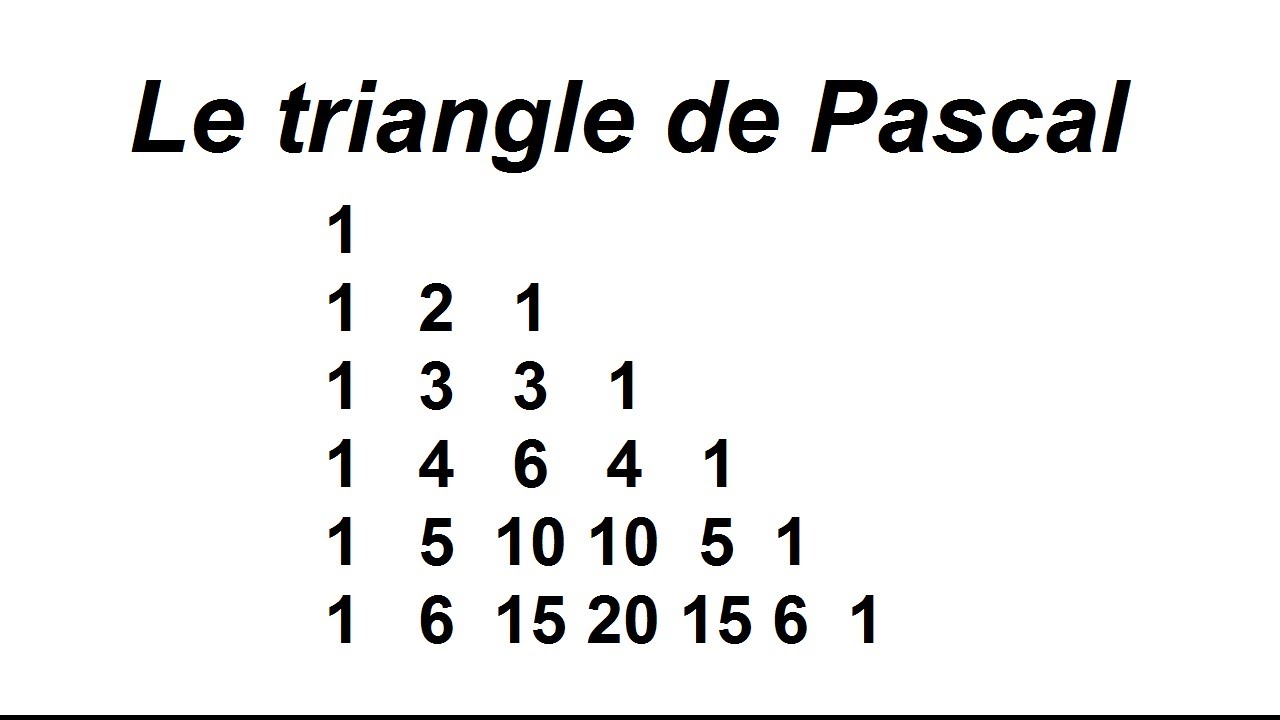 Le Triangle De Pascal - YouTube