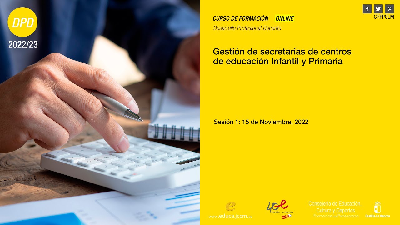 #Sesiones_CRFPCLM: Gestión de Secretarias de centros de Educación Infantil y Primaria. Sesión 1