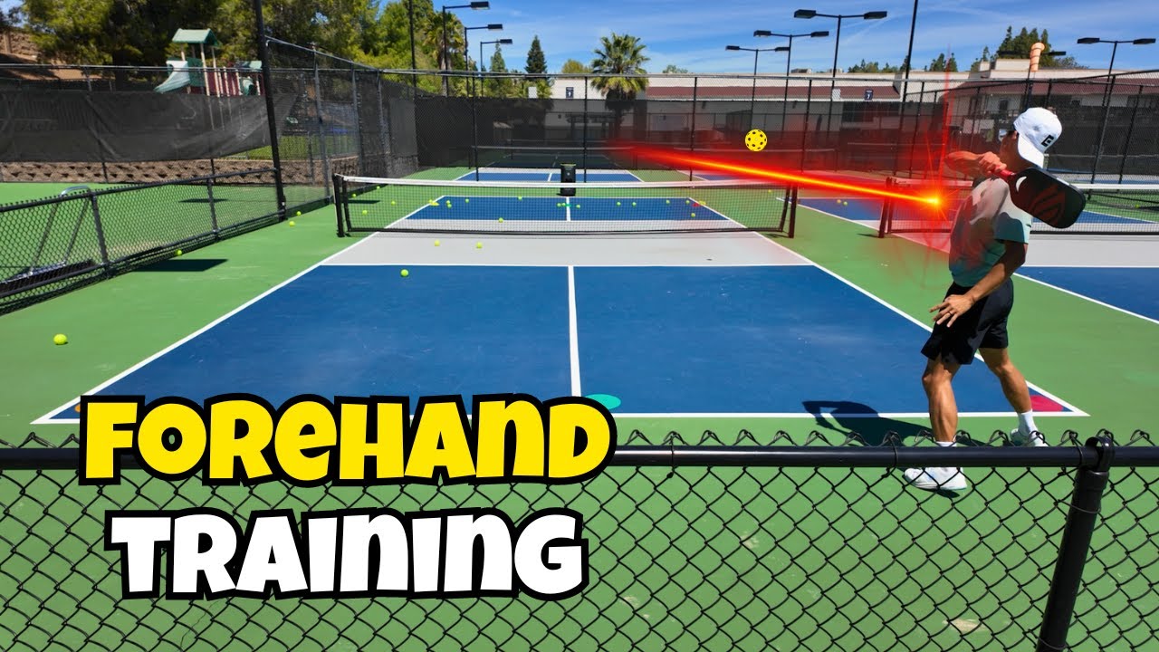 Practicing My Forehand Drives DOWN THE LINE (Closed Stance) | ft. Titan Ball Machine!