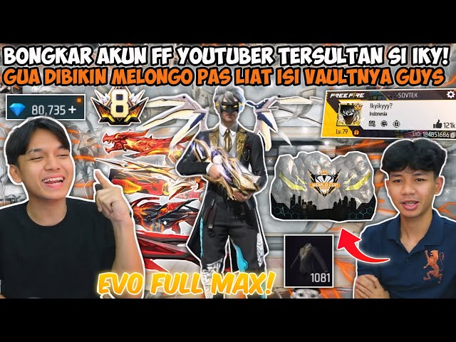 ANDRA BONGKAR AKUN FF YOUTUBER TERSULTAN INI GUYS! DIBIKIN MELONGO PAS REVIEW LENGKAP AKUN IKYY😱
