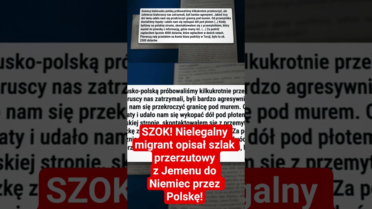 ШОК! Нелегальный мигрант описывает маршрут контрабанды из Йемена в Германию через Польшу!