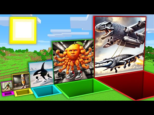 SUPERVIVENCIA en TODOS LOS TAMANOS FOSO UDIN DIN DUN ORCALERO ORCALA Nuclearo Dinossauro Minecraft