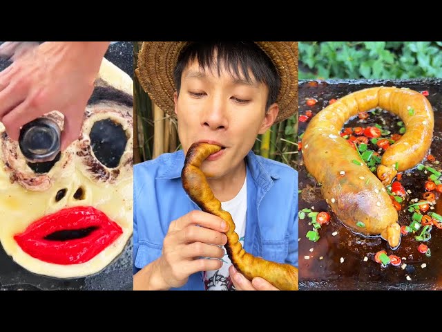 Stuff little golden frogs into the large intestine!|Chinese Mountain Forest Life And Food #MoTiktok