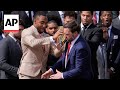 JD Vance fumbles college football championship trophy as Ohio State visits White House