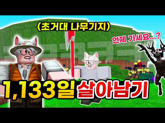 세상에서 제일 "오래 살아남는 생존자"가 되었습니다ㅋㅋㅋ 초거대 무적 나무기지도 지어버렸어요... (로블록스 99나이트인더포레스트)