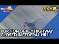 Road damage closes portion of Key Highway