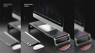 Pratinjau video produk ICE COOREL Meja Laptop Monitor Stand Waterproof RGB with 4 USB 2.0 - T1