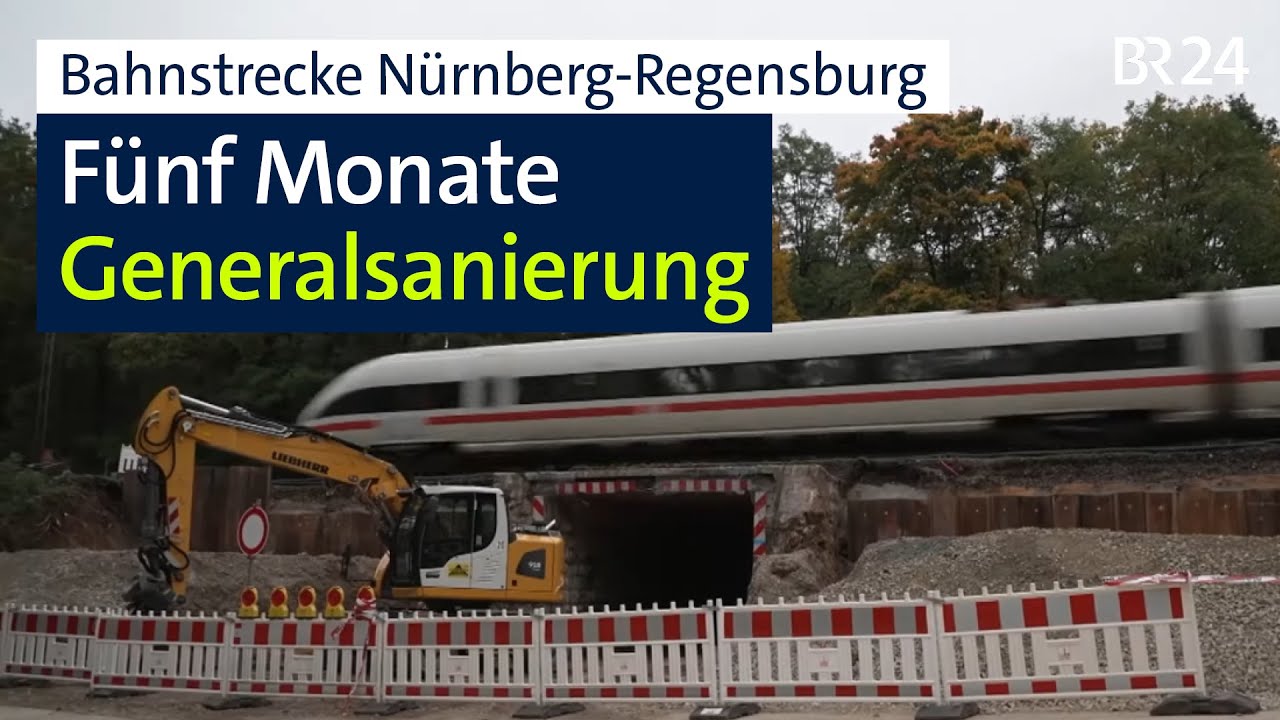 Totalsperrung für 5 Monate: Generalsanierung der Bahn-Strecke Nürnberg-Regensburg | BR24