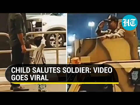 Video of child saluting soldier at Bengaluru airport goes viral Video of child saluting soldier at Bengaluru airport goes viral
