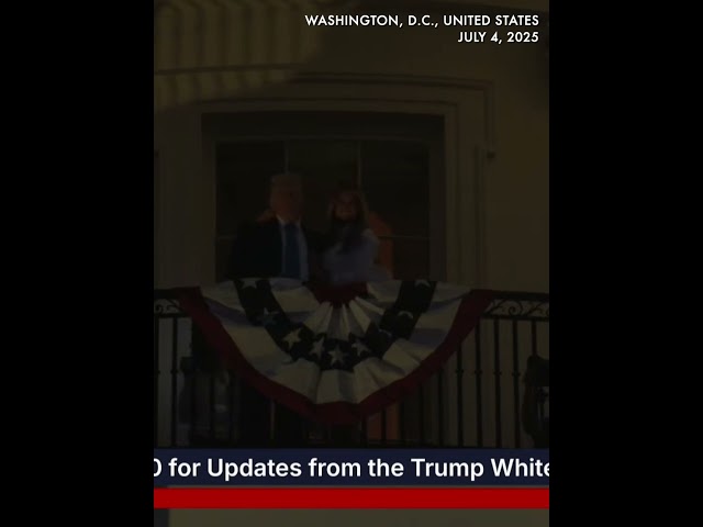 YMCA and a kiss! Melania joins husband for first-ever 'Trump' dance during 4th July display in DC