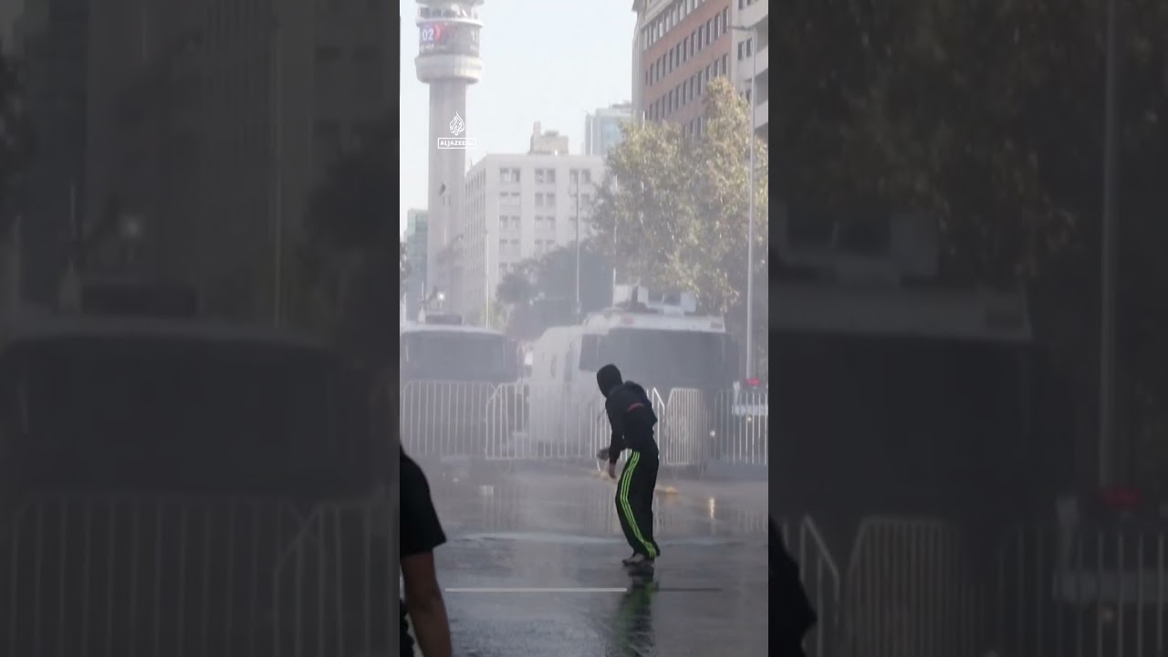 Chile police blast water cannons at student protesters | AJ shorts