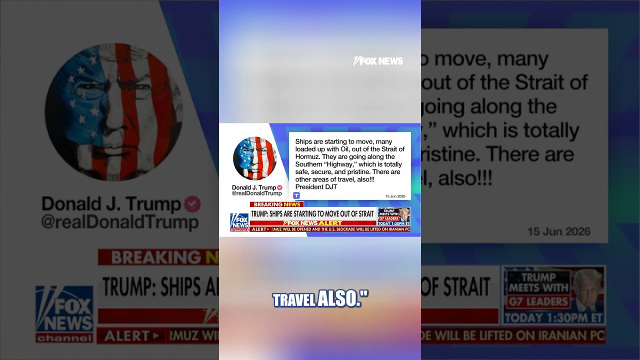 BREAKING: Trump says ships moving Strait of Hormuz #shorts #foxnews #iran