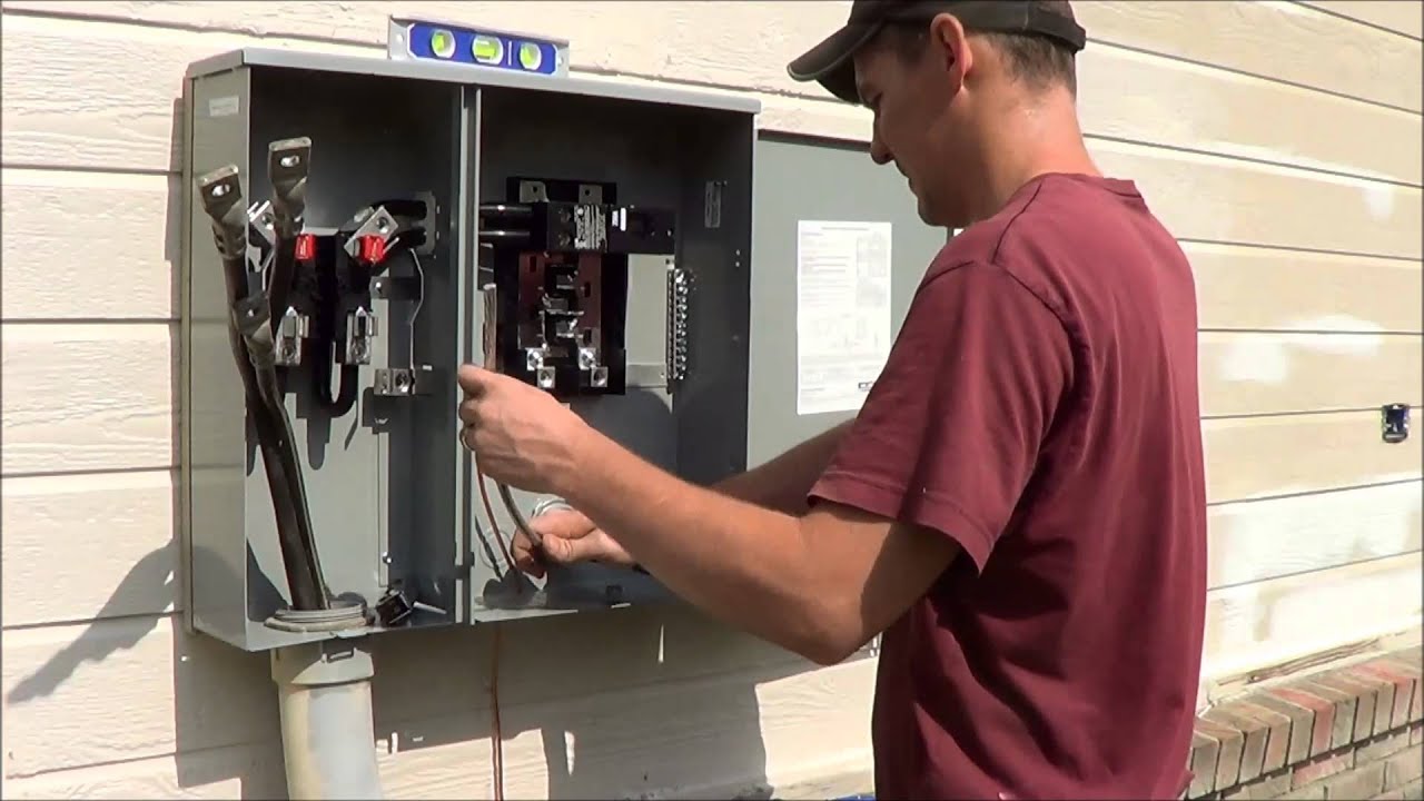 Electrical Meter Base Install - Time Lapse - YouTube house wiring panel box diagram 