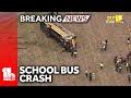4 children injured after school bus rollover