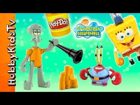 Mr. Krabs, Squidward Launched in Patty Wagon, SpongeBob PLAY-DOH Cheese ...